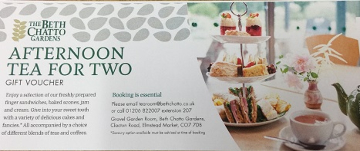 Afternoon Tea for Two Voucher The Beth Chatto Gardens