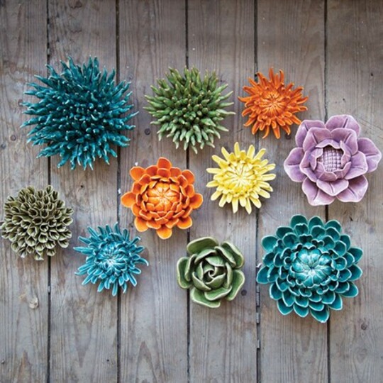 Ceramic Flower Wall Art Mondo Green 4