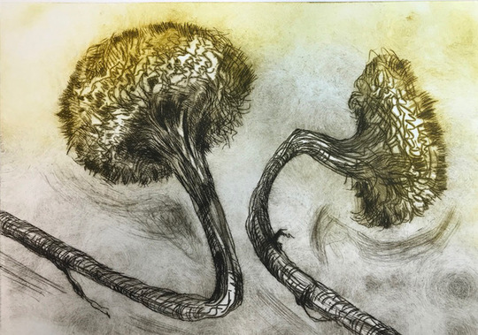 Drypoint Etching and Chine Colle'
