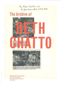 The Archive of Beth Chatto
