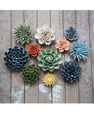 Ceramic Flower Wall Art Lettuce Pearl 6